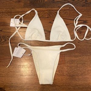 NWT Monday Swimwear White/Cream Bikini